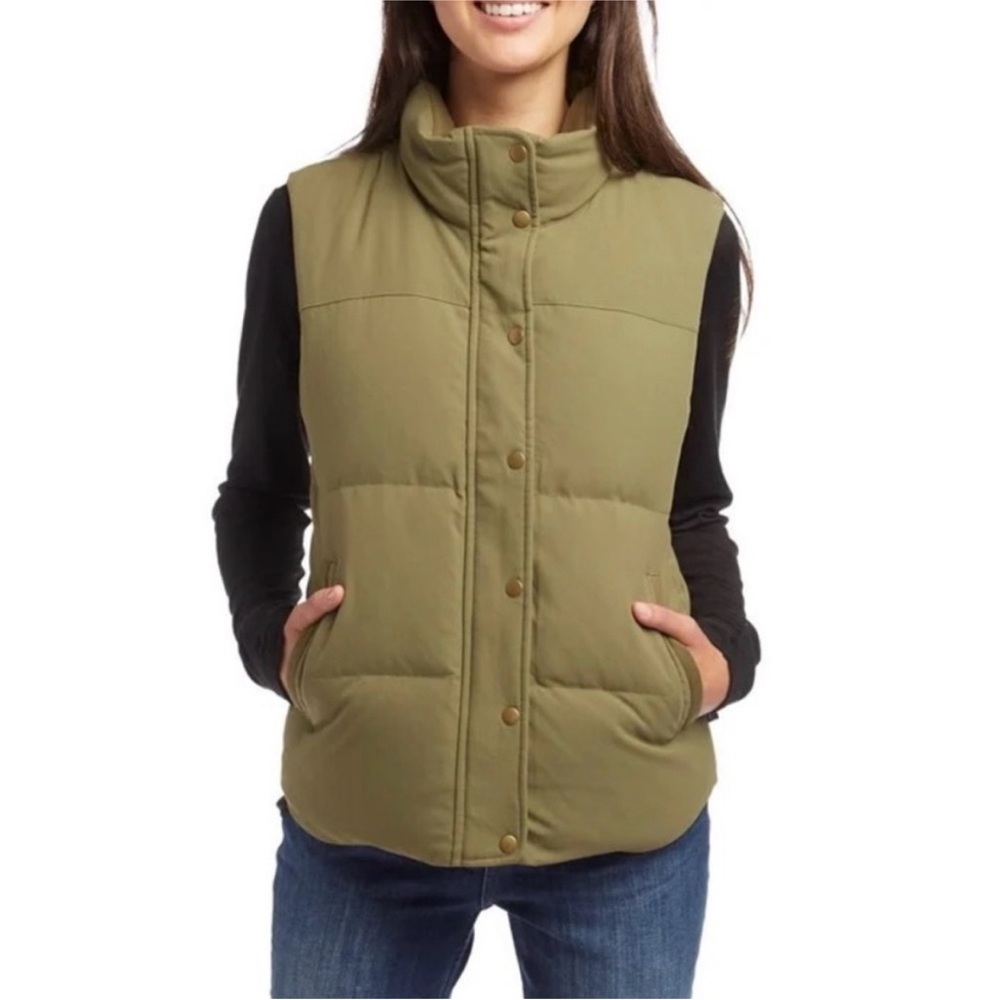 Patagonia Vest Women Green Goose Down Insulated Puffer Bivy Down Vest X-Large
